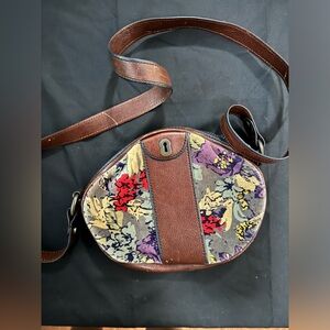 Fossil Crossbody Bag Vintage Reissue Velvet Floral Oval